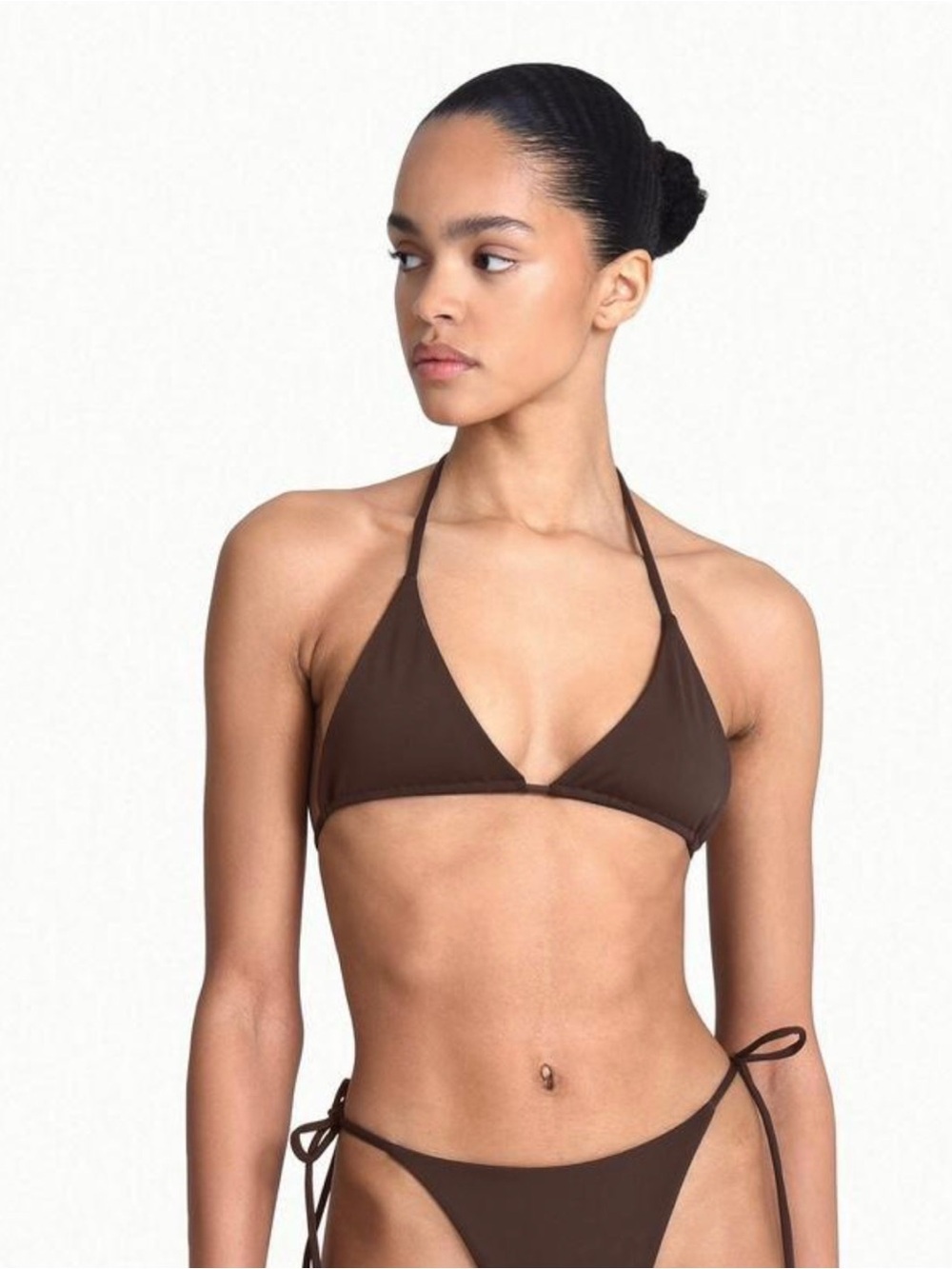 Aexae Triangle String Bikini Top Brown Adjustable Halter Tie XS, S, M NWT